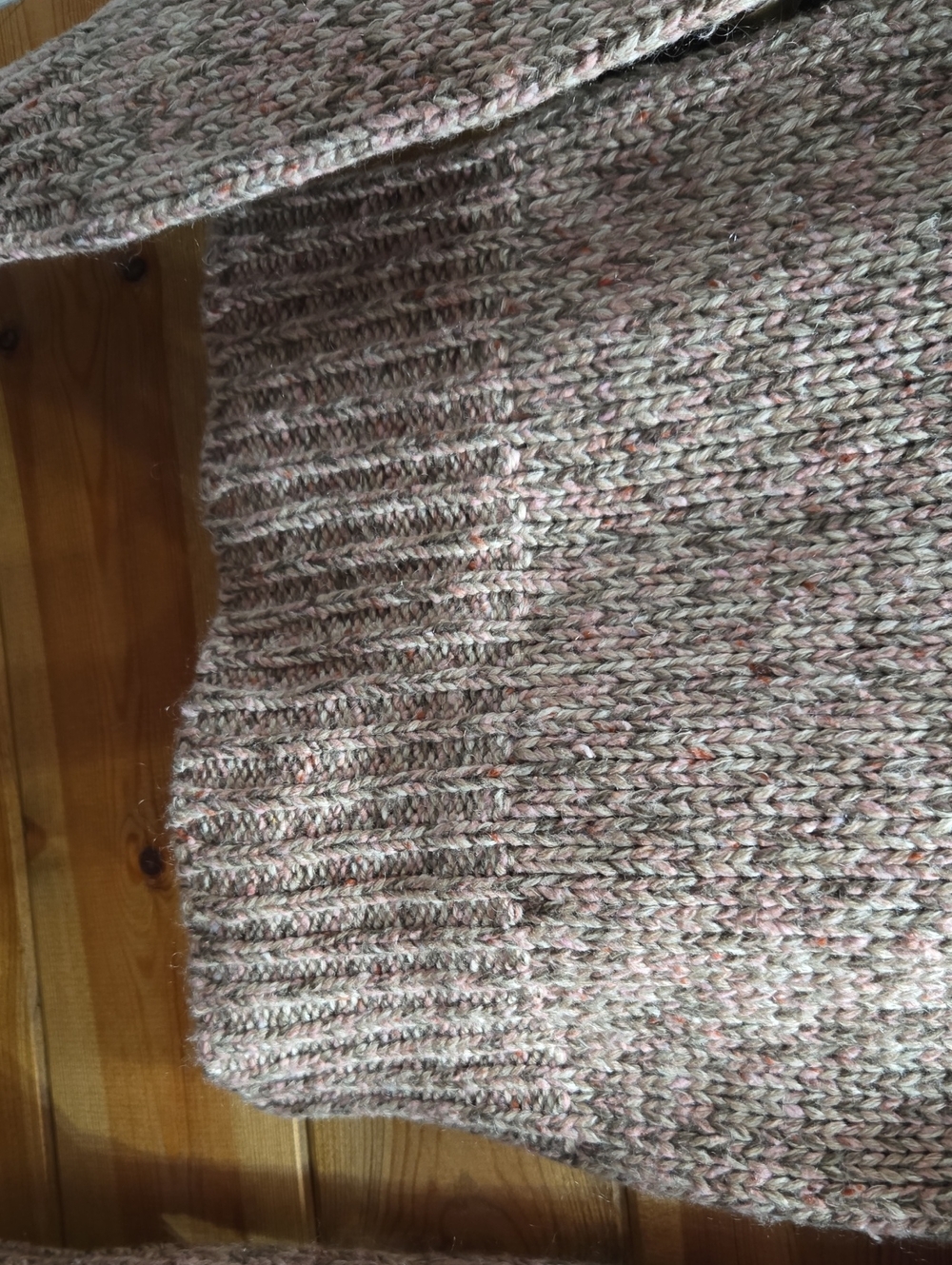 Moda International Marled Beige Pink Green Wool Chunky Sweater Sz Small - Picture 3 of 6